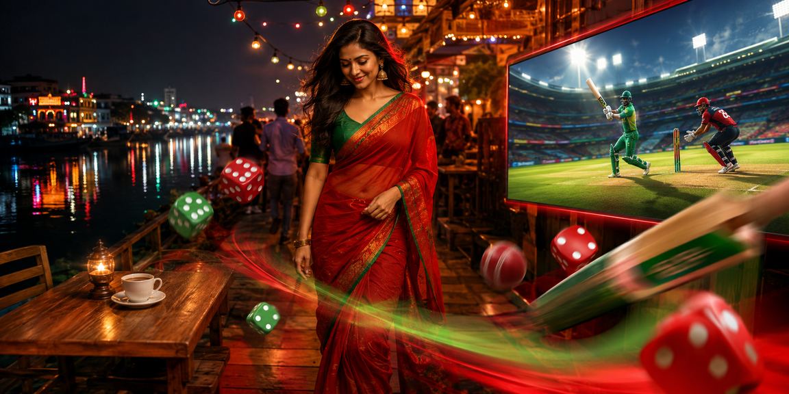 নারায়ণগঞ্জে লাল-সবুজ পরিবেশে মোবাইলে ক্রিকেট বেটিং উপভোগ করছেন একজন তরুণ