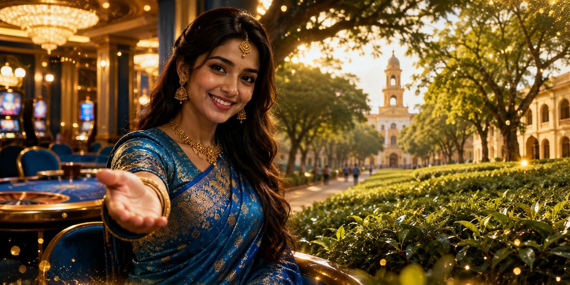 রাজশাহীতে শাড়ি পরা একজন তরুণী মোবাইলে লাইভ ক্যাসিনো উপভোগ করছেন